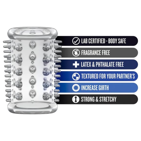 Stay Hard - nakładka na penisa z kolcami - przezroczysta