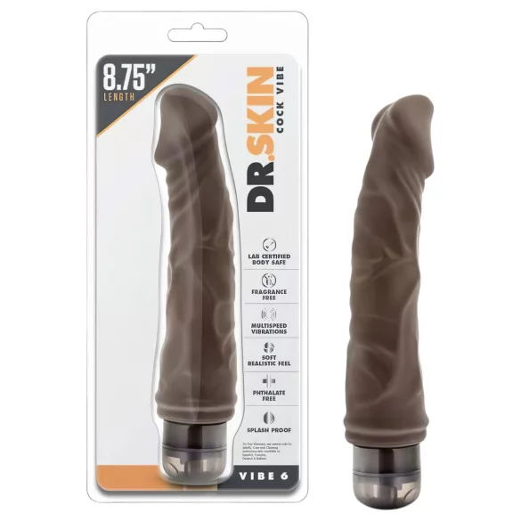 Dr. Skin Vibe No.6 - wibrator realistyczny - brązowy
