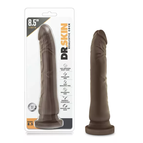 Dr. Skin - realistyczny dildo z przyssawką - brązowy 20,5 cm