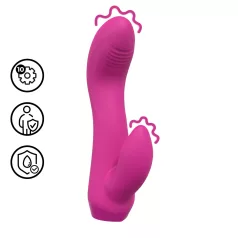   Loveline - zakrzywiony mini wibrator z króliczkiem (różowy)