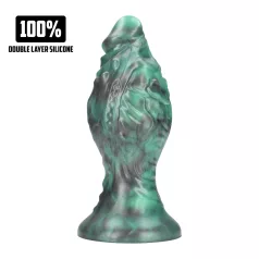 Auć! Space Born - silikonowy korek analny (zielono-czarny)
