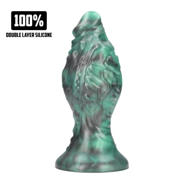 Auć! Space Born - silikonowy korek analny (zielono-czarny)