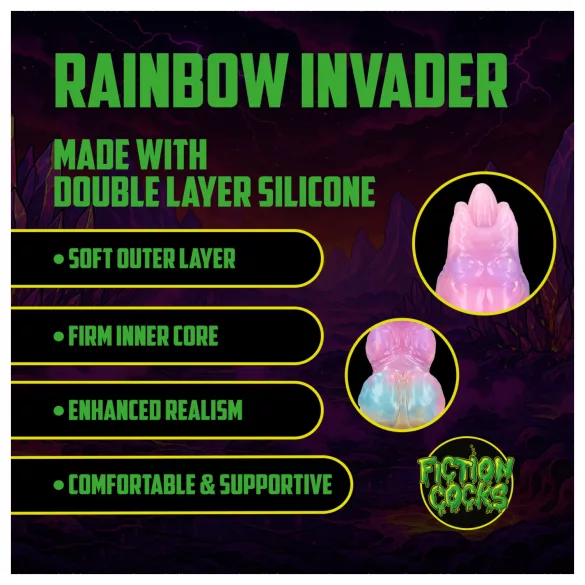 Ała! Rainbow Invader - silikonowy fantazyjny dildo (tęczowy)
