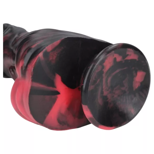 Ałć! Dark Lycan Spawn - silikonowy fantazyjny dildo (czerwono‑czarny)