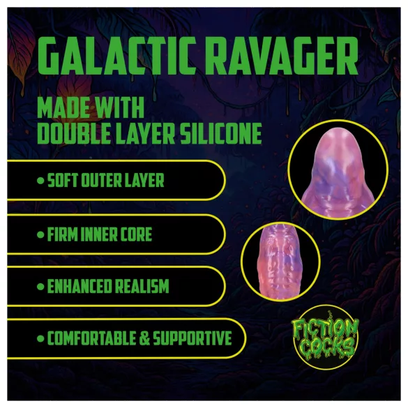 Auć! Galactic Ravager - silikonowy fantazyjny dildo (fioletowy)
