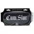 Au! - satynowa opaska na oczy z napisem „Cum Slut” (czarna)