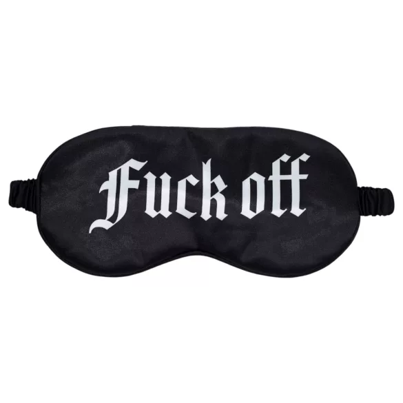 Auć! - satynowa opaska na oczy z napisem „Fuck Off” (czarna)