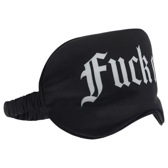 Auć! - satynowa opaska na oczy z napisem „Fuck Off” (czarna)