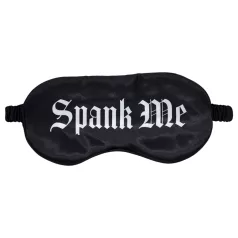   Ała! - satynowa opaska na oczy z napisem „Spank Me” (czarna)