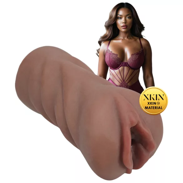 XKIN Next Door Amani - realistyczna sztuczna wagina masturbator (ciemny naturalny kolor)