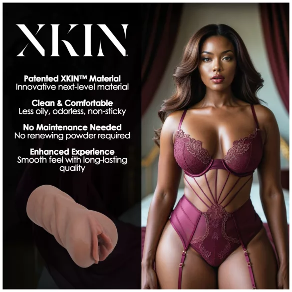 XKIN Next Door Amani - realistyczna sztuczna wagina masturbator (ciemny naturalny kolor)