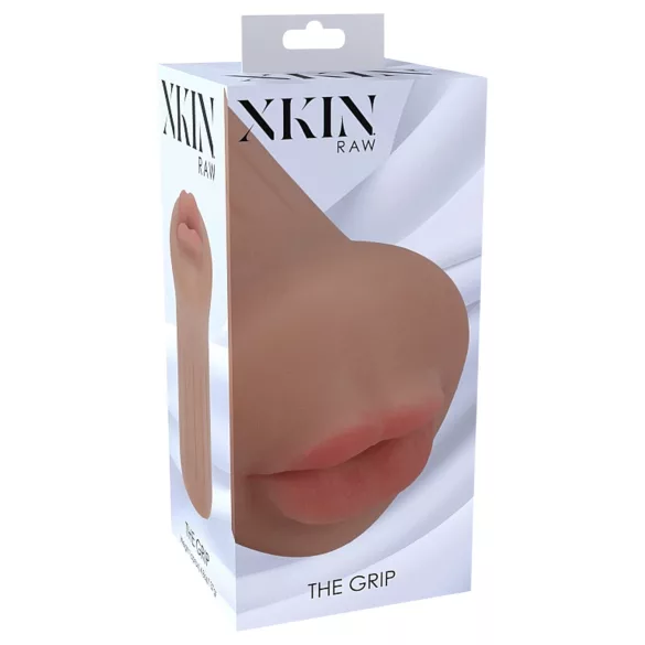 XKIN - masturbator z sztucznych ust - S (ciemny naturalny)