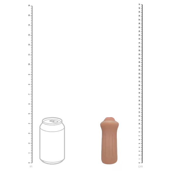 XKIN - masturbator z sztucznych ust - S (ciemny naturalny)
