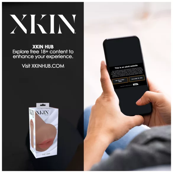 XKIN - masturbator z sztucznych ust - S (ciemny naturalny)