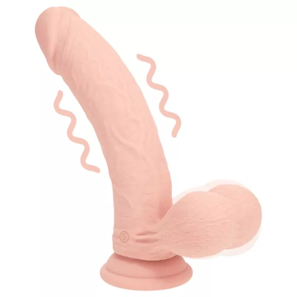 RealRock - realistyczny wibrator o podwójnej gęstości (kolor cielisty) - 20 cm