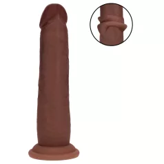   RealRock - realistyczny dildo o podwójnej gęstości (brązowy) - 18,5 cm