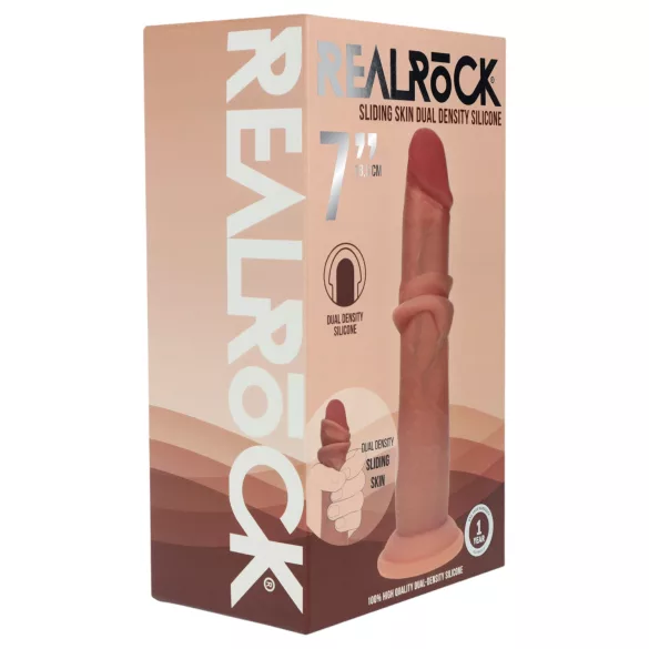 RealRock - realistyczny dildo o podwójnej gęstości (opalony) - 18,5 cm