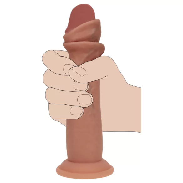 RealRock - realistyczny dildo o podwójnej gęstości (opalony) - 18,5 cm