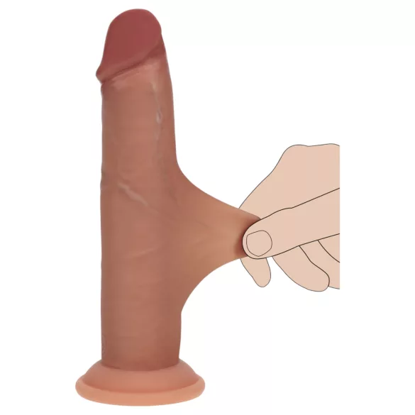 RealRock - realistyczny dildo o podwójnej gęstości (opalony) - 18,5 cm