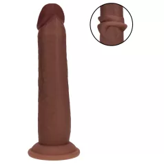   RealRock - realistyczny dwuwarstwowy dildo (brązowy) - 20,5 cm