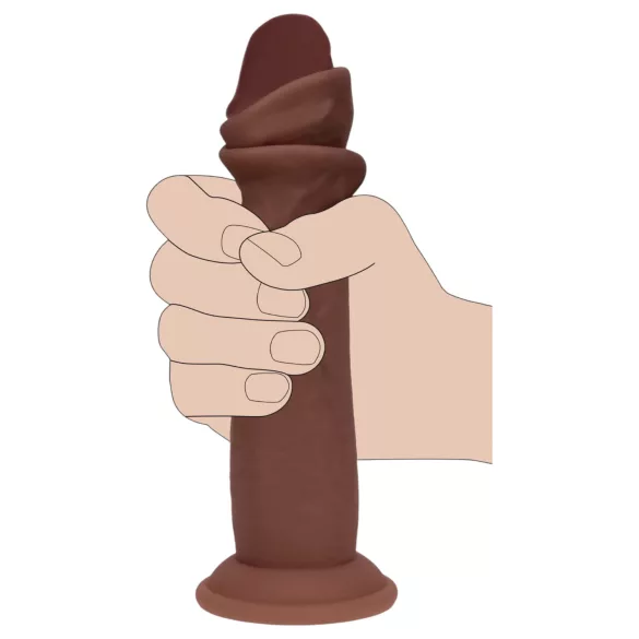 RealRock - realistyczny dwuwarstwowy dildo (brązowy) - 20,5 cm