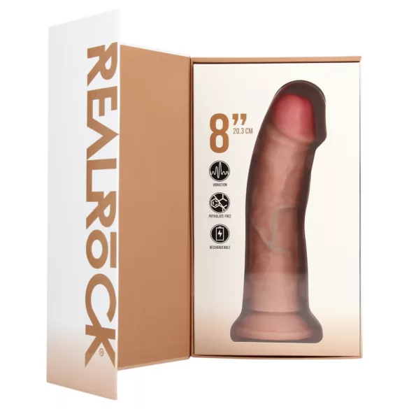 RealRock - wibrator z przyssawką - realistyczny - beżowy 20,5cm