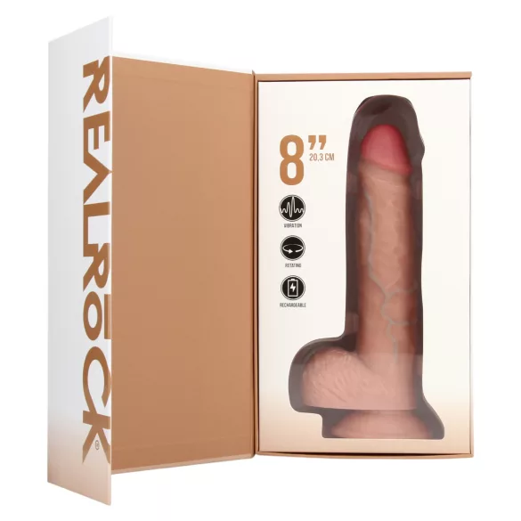 RealRock - wibrujący, obrotowy wibrator (naturalny, 20,5 cm)