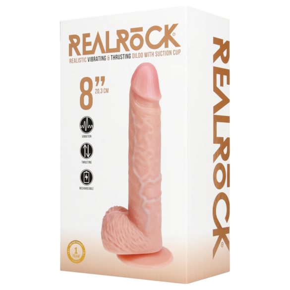 RealRock - wibrator z przyssawką - realistyczny - beżowy 20,5 cm