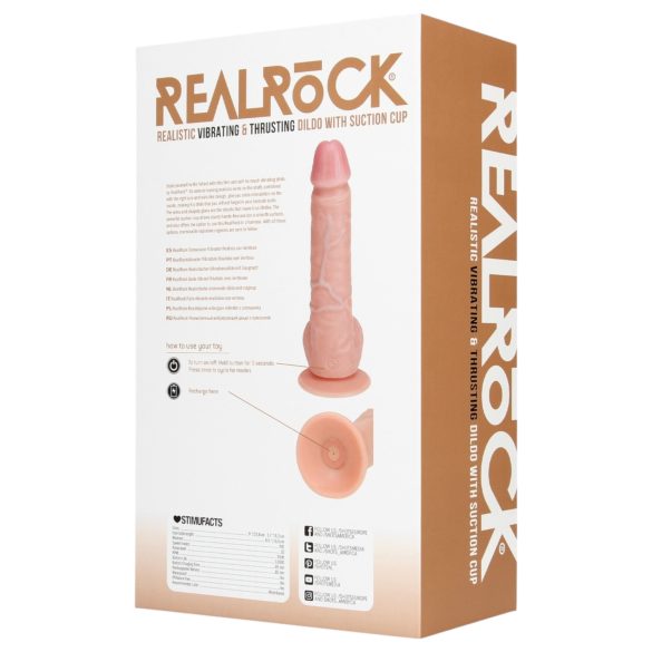 RealRock - wibrator z przyssawką - realistyczny - beżowy 20,5 cm