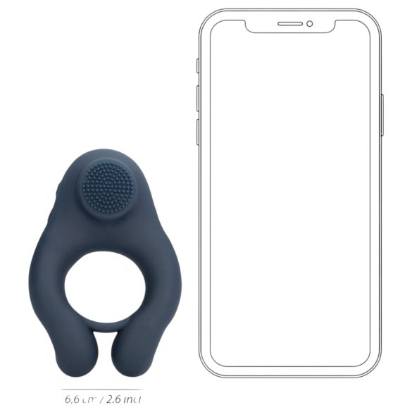 Loveline - pierścień wibrujący na penisa z stymulatorem łechtaczki - szary