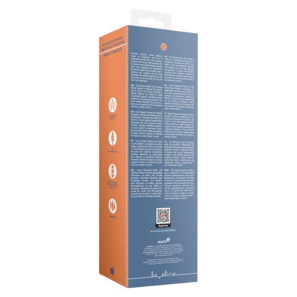 Loveline - wibrator z funkcją grzania i ruchami w przód i w tył - niebieski