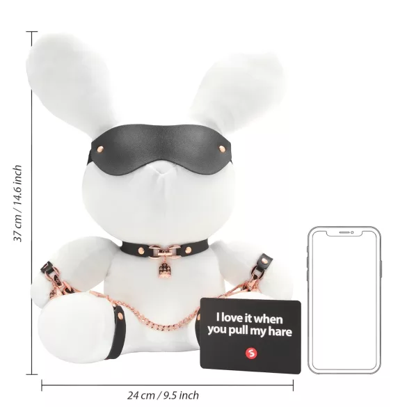 Bondage Rabbit - opaska na oczy i uszy króliczka - biały - akcesoria BDSM