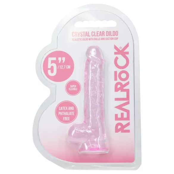 RealRock - realistyczny dildo z jądrami (różowy) - 12,7 cm