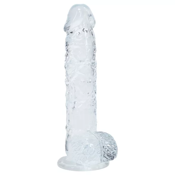 RealRock - realistyczny dildo z jądrami (przezroczysty) - 12,7 cm