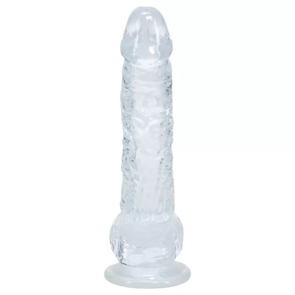 RealRock - realistyczny dildo z jądrami (przezroczysty) - 12,7 cm