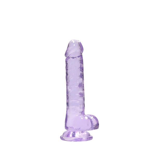 RealRock - realistyczny dildo - przezroczysty fioletowy - 17 cm
