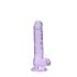 RealRock - realistyczny dildo - przezroczysty fioletowy - 17 cm