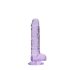 RealRock - realistyczny dildo - przezroczysty fioletowy - 17 cm