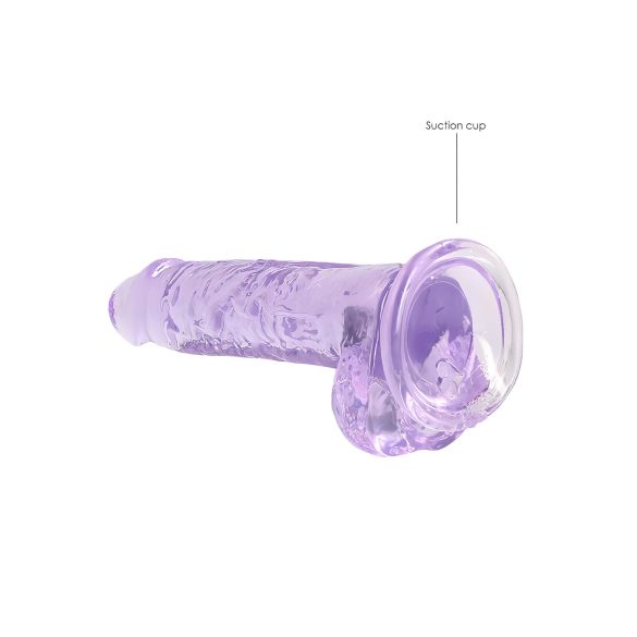 RealRock - realistyczny dildo - przezroczysty fioletowy - 17 cm