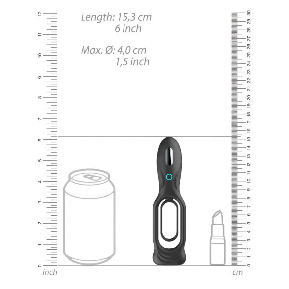 No.88 - pierścień wibrujący na penisa - silikon - czarny