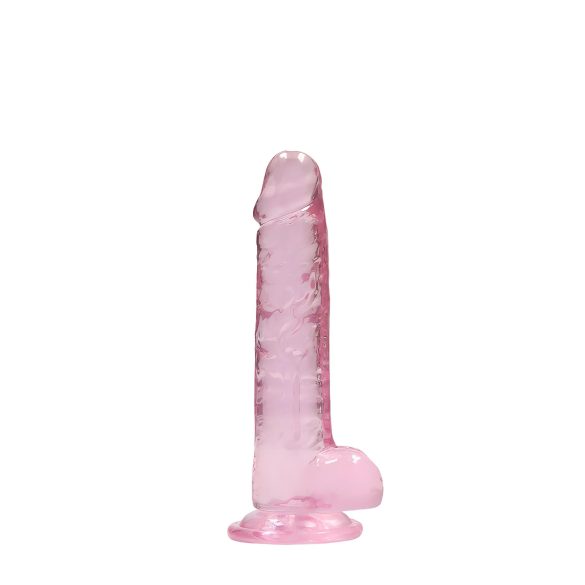 RealRock - realistyczny dildo - przezroczysty różowy - 17 cm
