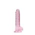 RealRock - realistyczny dildo - przezroczysty różowy - 17 cm