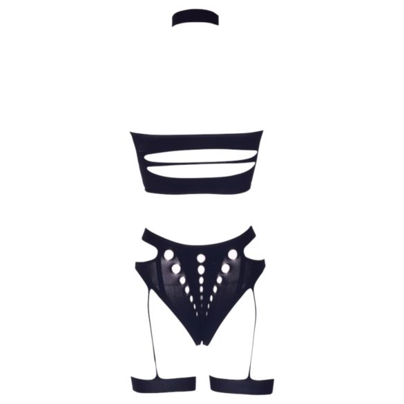 Le Désir - komplet bielizny plus size 3-częściowy - czarny XL-4XL