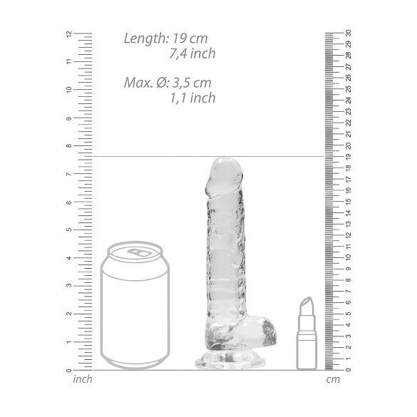 RealRock - realistyczny dildo - przezroczysty silikon 17 cm