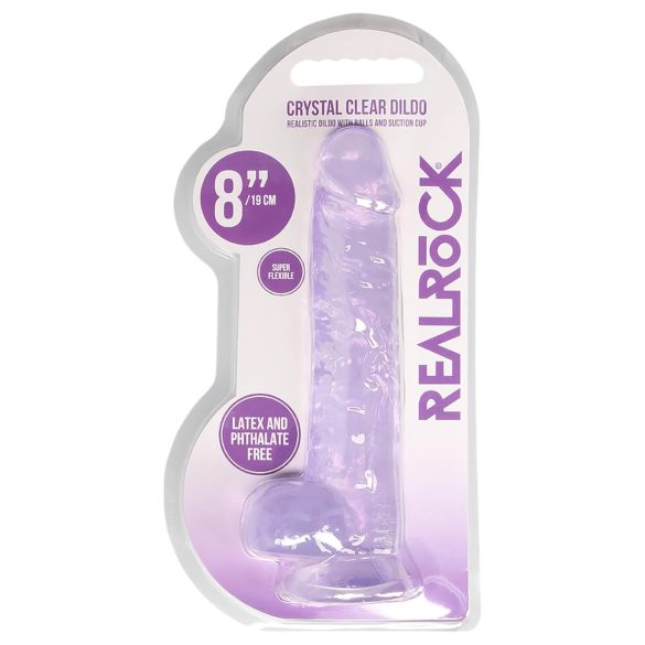 RealRock - realistyczny dildo - przezroczysty fioletowy - 19 cm