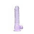 RealRock - realistyczny dildo - przezroczysty fioletowy - 19 cm