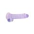 RealRock - realistyczny dildo - przezroczysty fioletowy - 19 cm