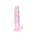 RealRock - realistyczny dildo - różowy przezroczysty - 19 cm