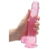 RealRock - realistyczny dildo - różowy przezroczysty - 19 cm