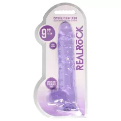   RealRock - realistyczny dildo - przezroczysty fioletowy - 22 cm